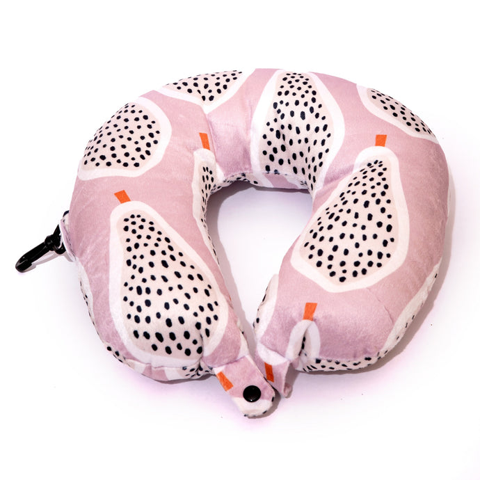 Buy Destinio Travel Neck Pillow in Pink Pear Print - Destinio.in