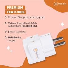 Load image into Gallery viewer, Destinio World to EU (Type E/F) Travel Adapter Plug, White, Pack of 2
