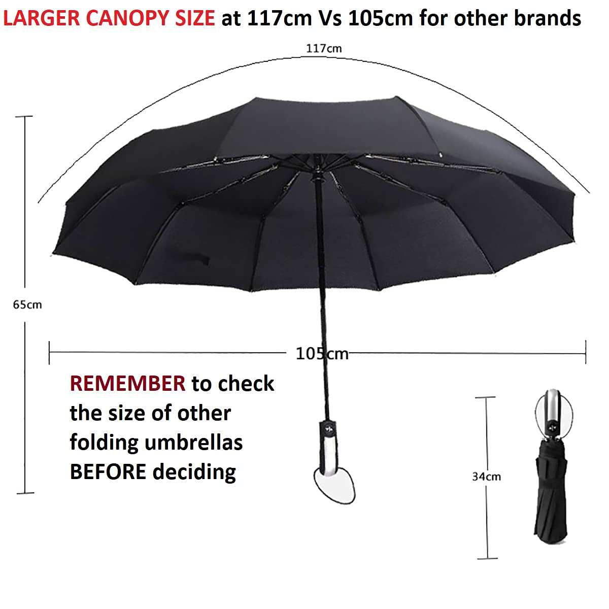 Buy Large Umbrella with Auto Open and Close Online - Destinio.in