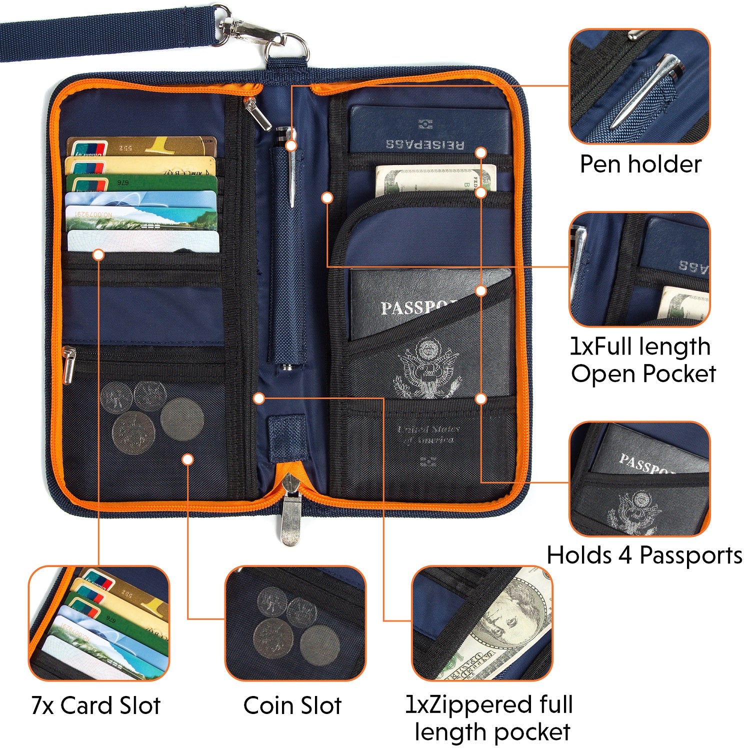 Travel Passport Wallet Family Passport Holder Waterproof Bag - Temu