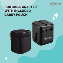 Load image into Gallery viewer, Buy Premium Universal Travel Adapter - Safety Carry Pouch - Destino.in
