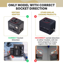 Load image into Gallery viewer, Buy Universal Worldwide Travel Adapter Online - Indian 3 Pin and Socket Compatible - Destino.in
