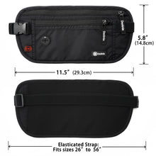 Load image into Gallery viewer, Destinio Money Belt Waist Bag - Dimension Size - Destinio.in
